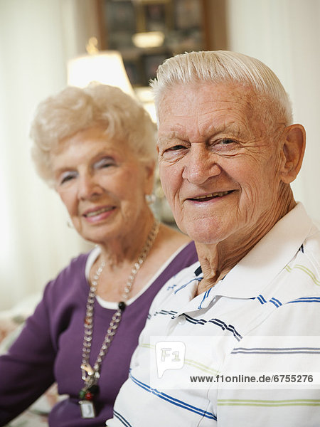 Portrait of senior couple smiling