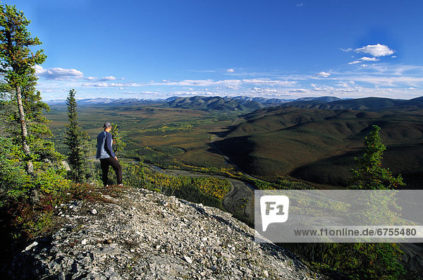 Standing on Sapper Hill  about 200 kms up the Dempster Highway in the Yukon  Canada