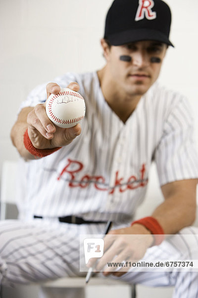 Portrait  halten  Spiel  Baseball  unterschreiben