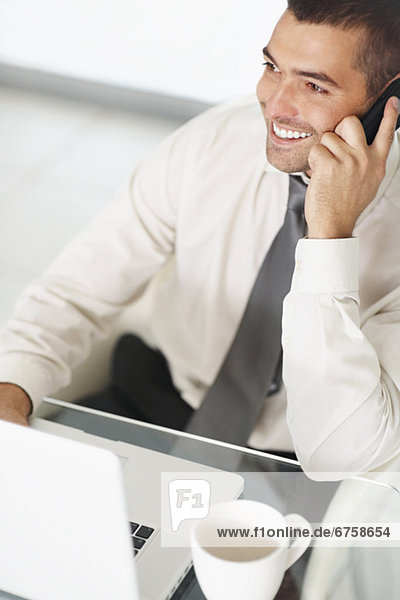 Businessman talking on phone