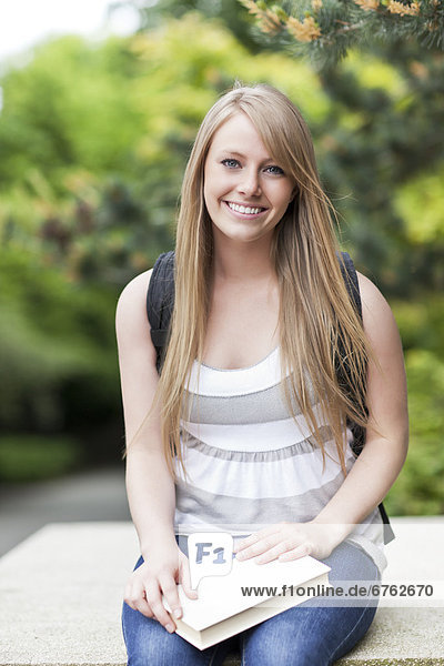 Portrait of female college student smiling