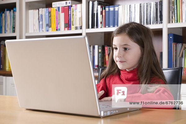 Young Girl on a Laptop Computer  Toronto  Ontario