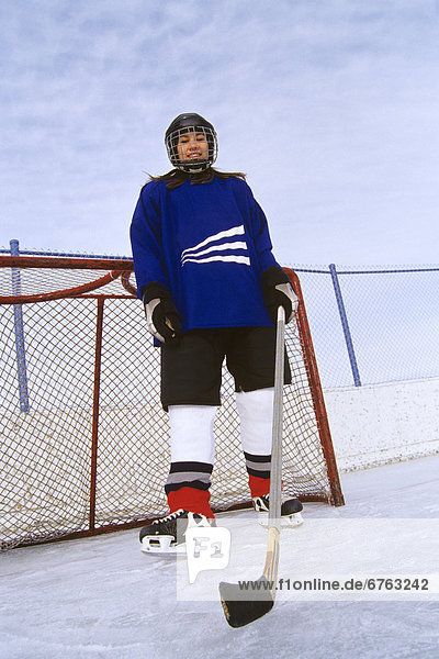 Portrait of a Teenage Girl Hockey Player  Winnipeg  Manitoba