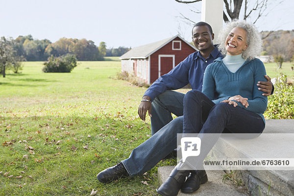 Couple sitting on porch