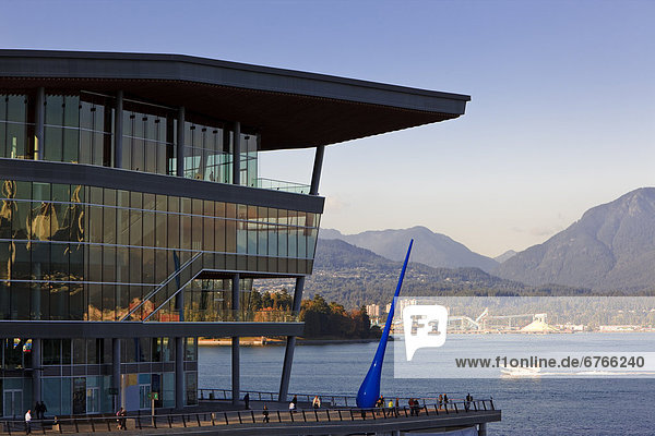 'New Convention Centre and ''Blue Drop'' sculpture on pier  Coal Harbour  downtown Vancouver  British Columbia'