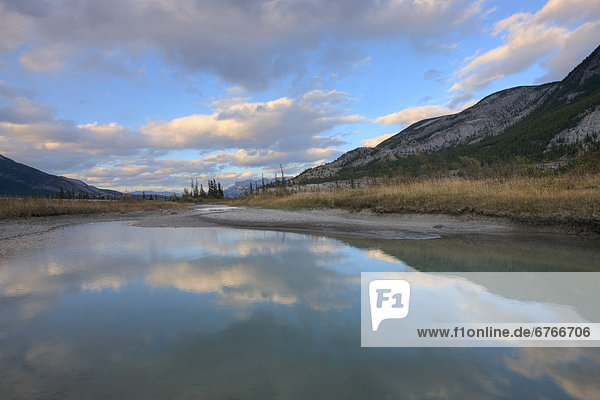 Berg  Sommer  Fluss  Athabasca River  Jasper Nationalpark  Alberta