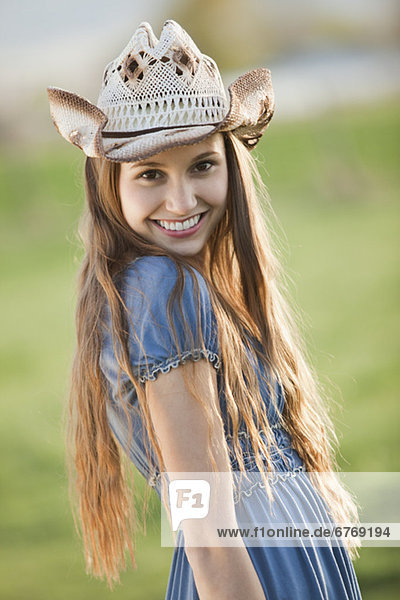 Schönheit  lächeln  Cowgirl