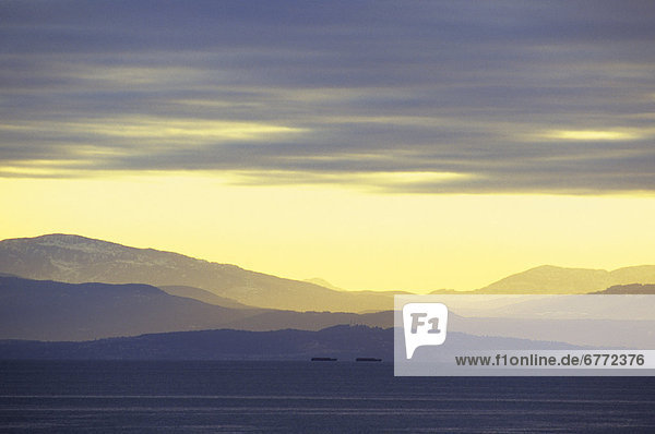 Sonnenuntergang  Insel  British Columbia  Schlepper  Vancouver