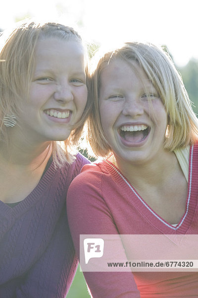 Teenage girls laughing  Kelowna  British Columbia