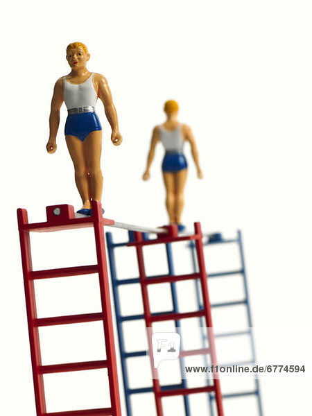 Leiter Leitern schießen Studioaufnahme Figur