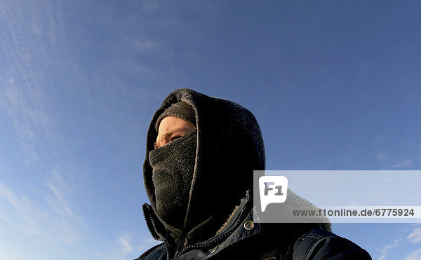 Man Bundled against the Cold  Yellowknife  Northwest Territories