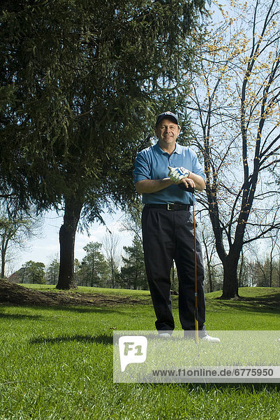 Portrait of a Man on a Golf Course  Laval  Quebec