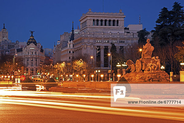 Madrid Hauptstadt Abenddämmerung Spanien
