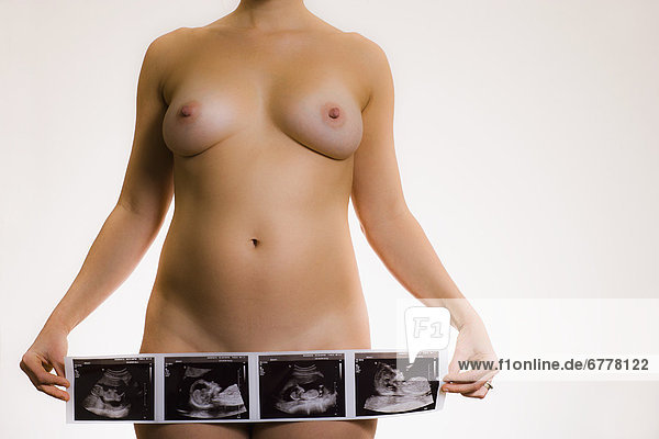 Frau  Fotografie  halten  Schwangerschaft  schießen  Studioaufnahme  nackt