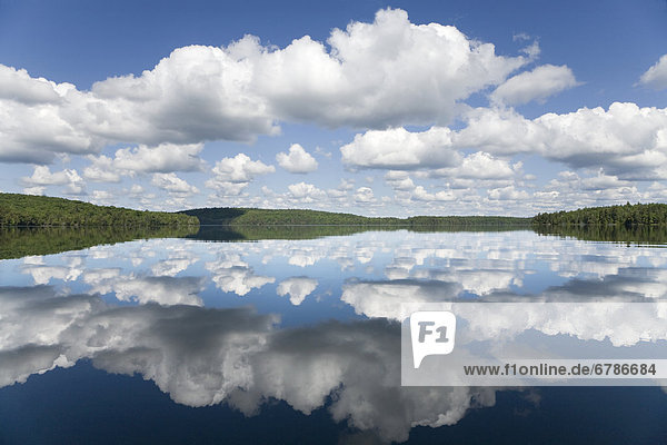 Clouds reflected on Smoke Lake  Algonquin Park  Ontario