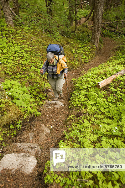 Senior backpacking on the Chilkoot Trail  Yukon