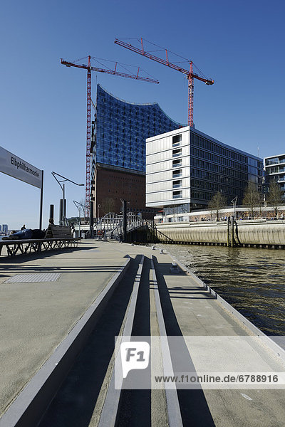 bauen Europa unterhalb Halle Kai Ansicht Hamburg - Deutschland Deutschland Grasbrookhafen HafenCity