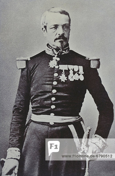 Historical photography  portrait of Charles Auguste Frossard  1807-1875  French General in the Franco-Prussian War or Franco-German War  1870-71