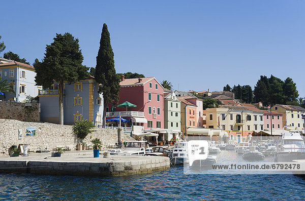 Boats in the harbour of Veli Losinj  Losinj Island  Adriatic Sea  Kvarner Gulf  Croatia  Europe