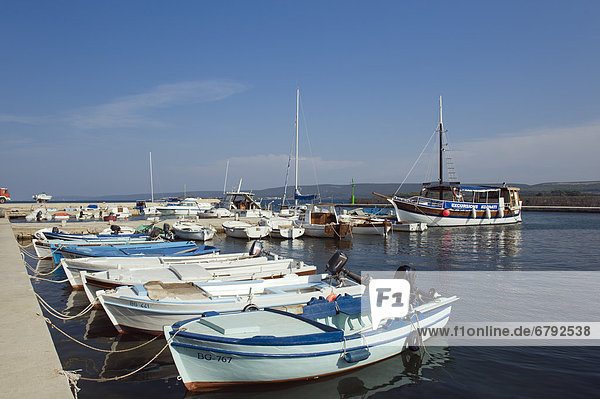 Fischerboote im Hafen von Pasman  Insel Pasman  Adria  Zadar  Dalmatien  Kroatien  Europa