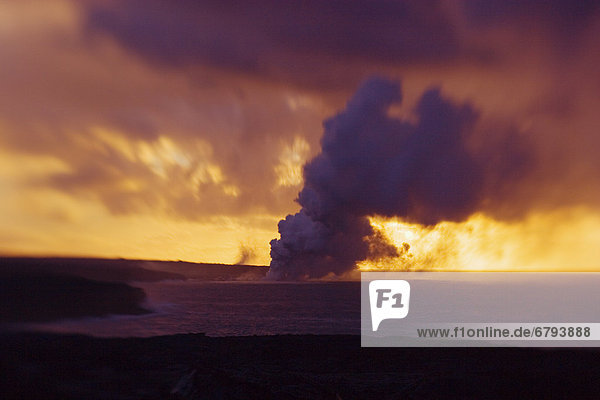Hawaii  Big Island  Tiefenschärfe  reinkommen  Wolke  Sonnenuntergang  Ozean  Wasserdampf  Lava  Pazifischer Ozean  Pazifik  Stiller Ozean  Großer Ozean  Kilauea  Hawaii  selektive Schärfe  Unscharf Maskieren