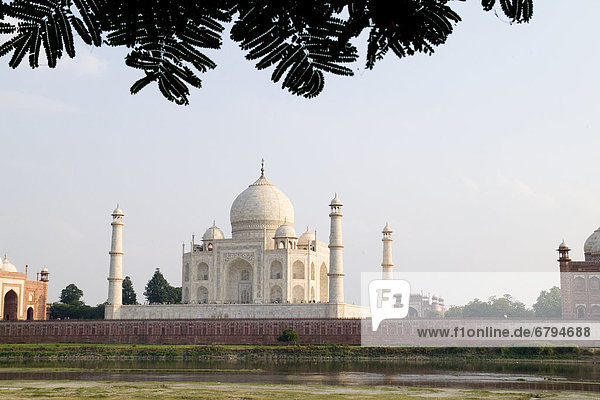 Sonnenuntergang  Fluss  Agra  Begräbnis  Indien  Taj Mahal