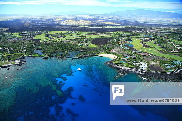 Hawaii  Big Island  Kohala Coast  Aerial of Mauna Lani Resort.