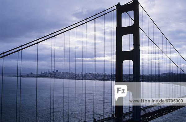 Silhouette Himmel Kalifornien Golden Gate Bridge Bewölkung bewölkt bedeckt San Francisco