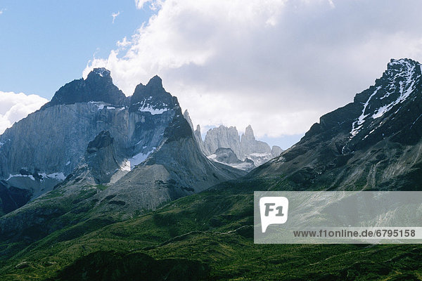 Chile  Patagonia  Torres del Paine National Park  Beautiful mountain peaks.
