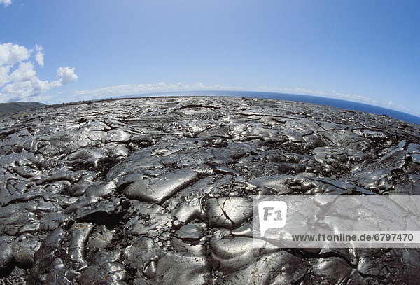 Hawaii  Big Island  Hawaii Volcanoes National Park  Pahoehoe Lava field  Chain of Craters Road