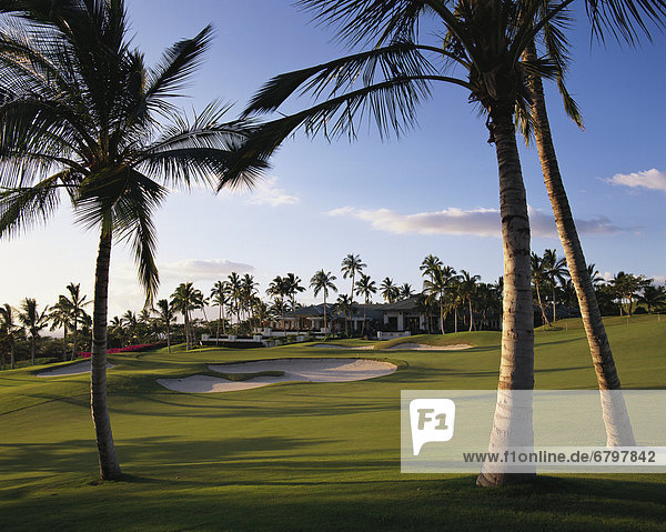 Wohnhaus Hintergrund Golfsport Golf Verein Kurs Hawaii Maui Wailea