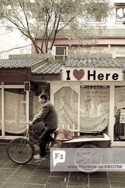 Mann  fahren  Nostalgie  Laden  China  Dreirad