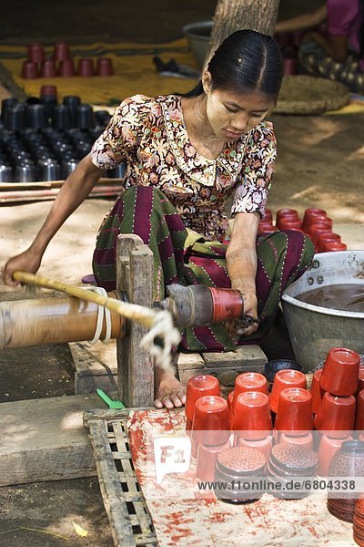 Woman Making Pottery  Burma South East Asia