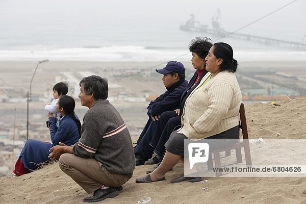 Family On Hillside  Lima  Peru