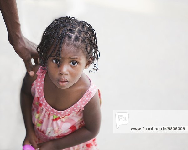 Angst  jung  sehen  Mädchen  Haiti