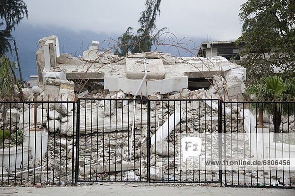 The Court House (Palace Of Justice) Collapsed After The Earthquake  Port-Au-Prince  Haiti