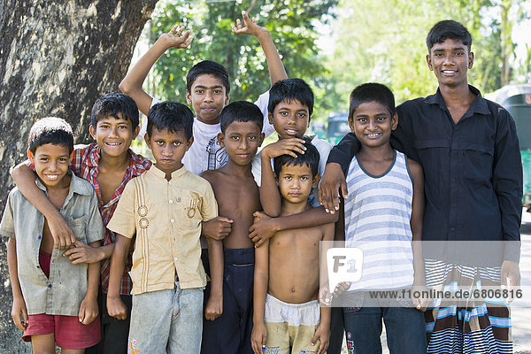 A Group Of Boys In A Rural Area Outside Sylhet  Bangladesh