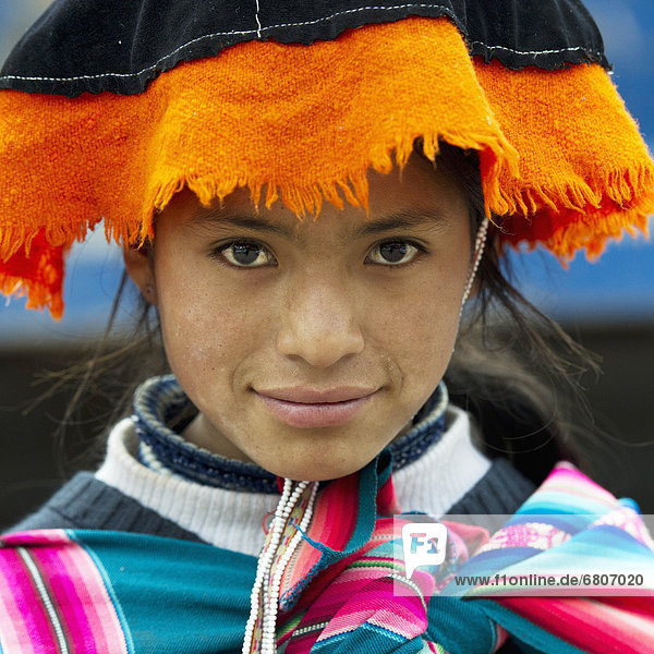 Portrait Of A Young Woman Wearing A Hat  Cusco Peru
