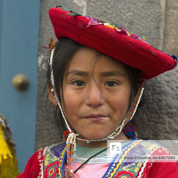 Portrait Of A Girl Wearing A Hat  Cusco Peru