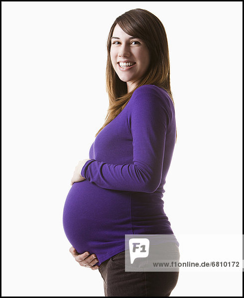 Portrait of pregnant woman  studio shot