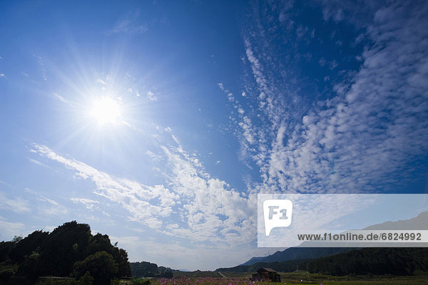Clouds above landscape  Otsu  Shiga Prefecture  Japan