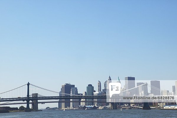 Lower Manhattan and Brooklyn Bridge. New York City  New York  USA