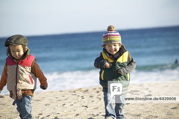 Smiling Boys in the Beach