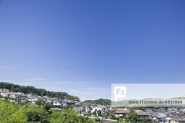 Skyline of Hino City  Tokyo Prefecture  Honshu  Japan