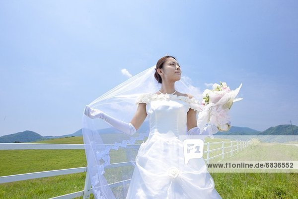 Bride in Green Field