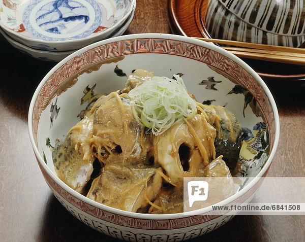 Bowl of mackerel cooked in Miso