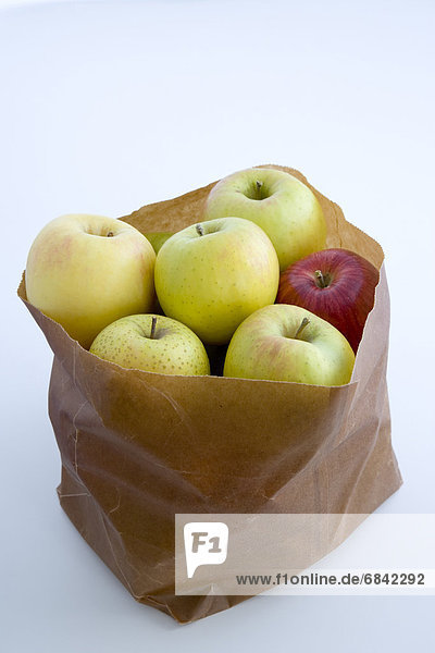 Papier  Tasche  Apfel  braun