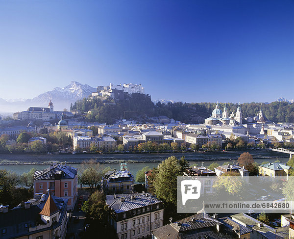 Hohensalzburg Castle and the town of Salzburg  Austria