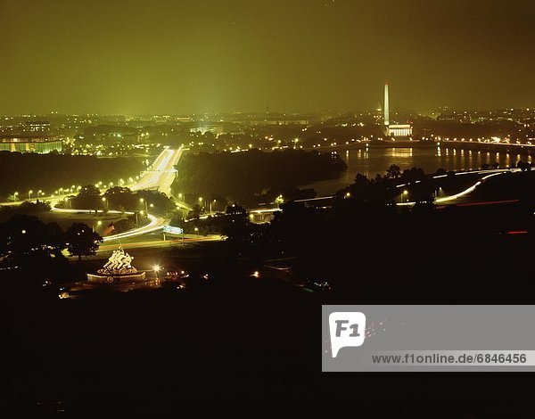 Cityscape of Washington  D.C. at night. USA
