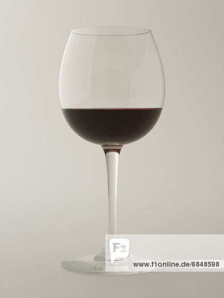 Glass of red wine  white background